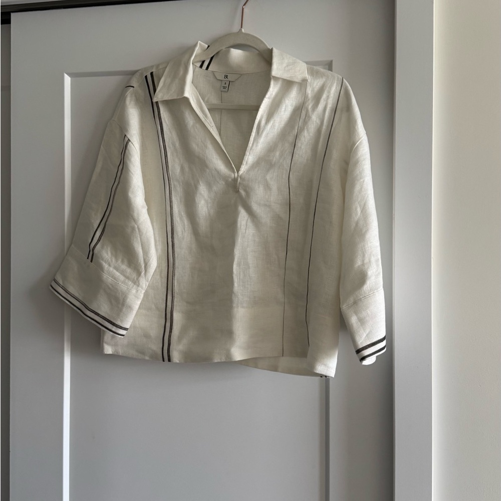 COPY - Banana Republic white linen top